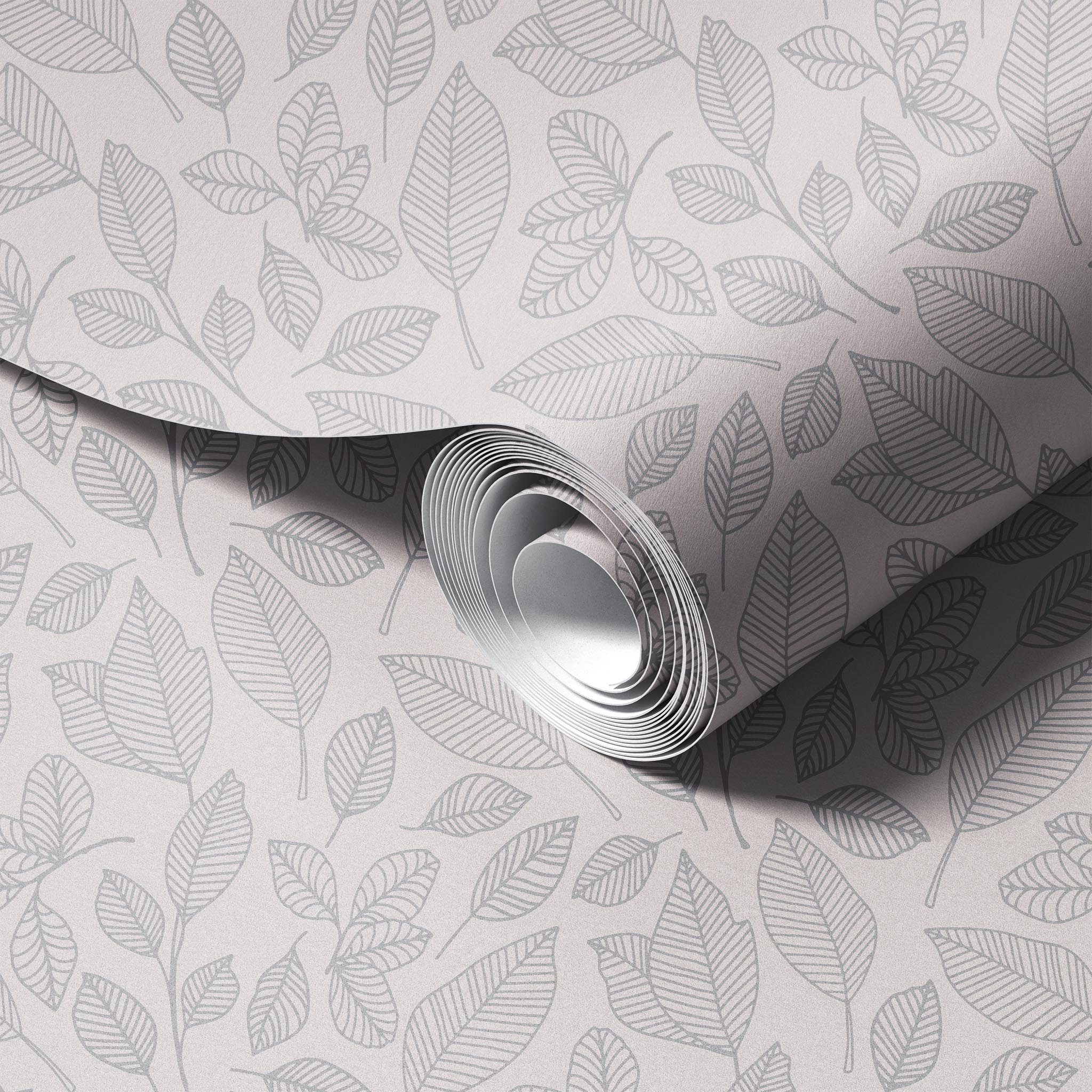 Drifting Leaves peel and stick wallpaper room mockup
